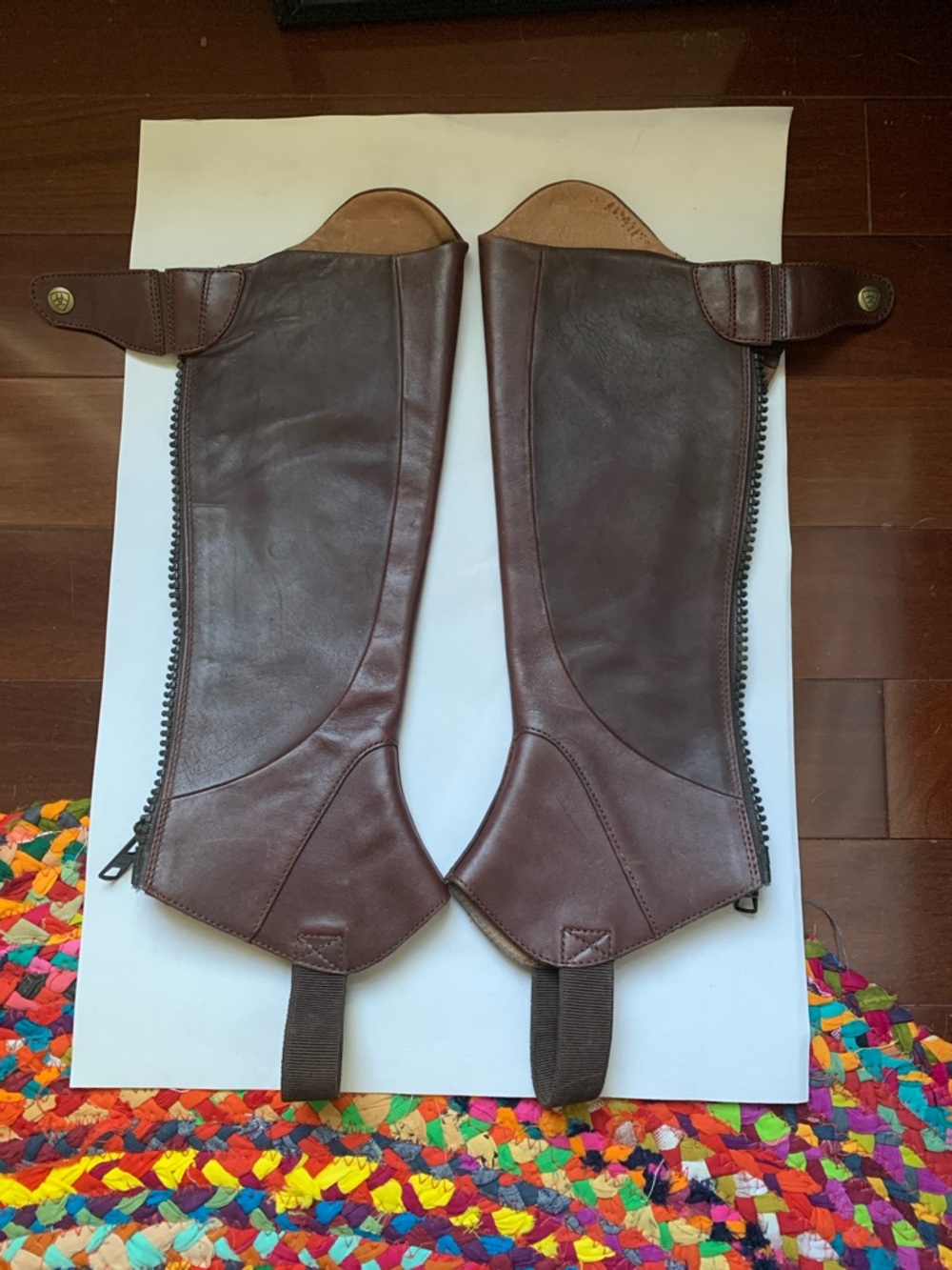 Ariat Kendron Leather Riding Half Chaps in Mahogany